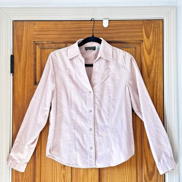 Tops - 100% Cotton Harve Benard Corduroy Button-Up Shirt Light Pink Women’s M